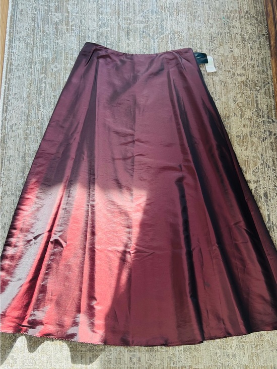 MSK Dresses & Skirts - MSK Elegant Women's Iridescent Burgundy A-Line Satin Skirt